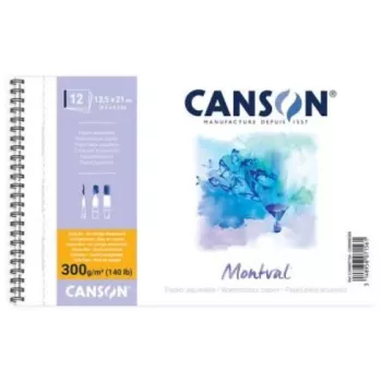 Canson Montval A4 blok akvarela, 300 g/m², 12 listova, fina granulacija, spiralni uvez, mikroperforirano C200807160