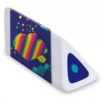 Maped Pyramide PIXEL PARTY plastična gumica, bijela, bez ftalata i PVC-a, trokutasti presjek, display kutija od 24 kom. 119523