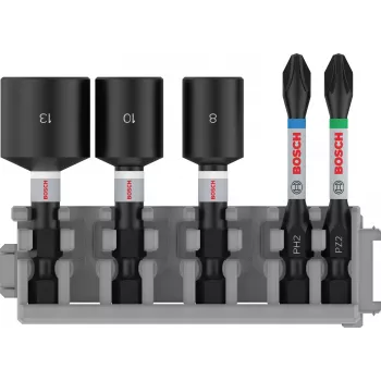 Bosch Impact Control set bitova i nasadnih ključeva, 5 komada, PH2, PZ2, 8/10/13 mm 2608522350