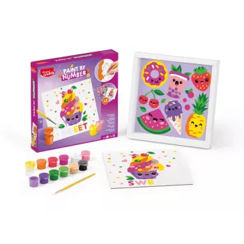 Maped Creativ set bojanja po brojevima Kawaii Food Sweet - 2 predtiskana platna, 10 akrilnih boja, kist, od 7 godina 907088