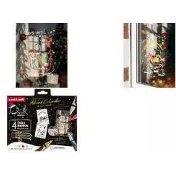 uni-ball kreda marker CF CHALK/4 009, Christmas Box TRADI, razne boje, okrugli vrh, 1,8-2,5 mm, 4 komada