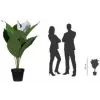 PAPERFLOW Artificial Peace Lily Plant, 550 mm, Fabric Flower, PEVA Leaves, Plastic Branches, 1 Piece (PALUNE55)