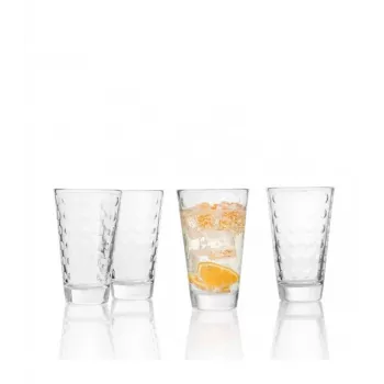 Esmeyer Leonardo OPTIC Drinking Glass Set, 300 ml, Internal Relief Decor, Conical, 130 mm Height, 6 Pieces 410-749