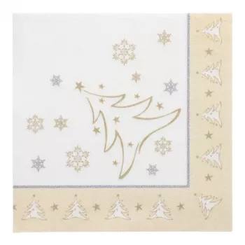 PAPSTAR X-Mas Elegance Gold božićne salvete s motivom, tissue, 4-slojne, 1/4 preklop, 400 x 400 mm, 1 komad (87104)