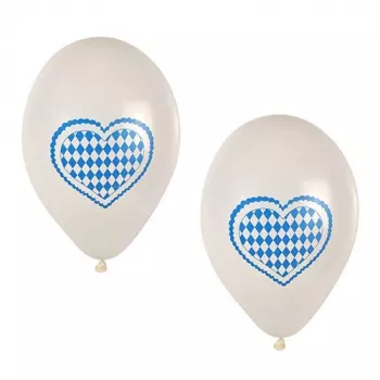PAPSTAR bavarski plavo-bijeli balon od lateksa, promjer 250 mm, 1 komad 81949