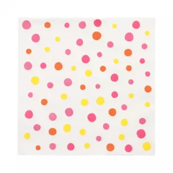 PAPSTAR Colorful Dots papirnate salvete, 330 x 330 mm, roza, 3-slojne, 1/4 preklop, 20 salveta 88346