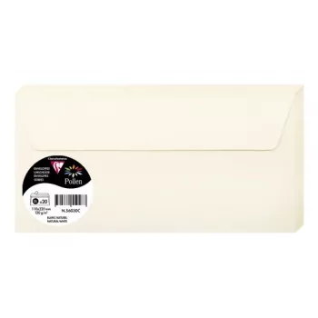 Pollen by Clairefontaine DL omotnica, prirodno bijela 120 g/m², 110 x 220 mm, pH-neutralna, bez kiseline, 1 komad (56030C)
