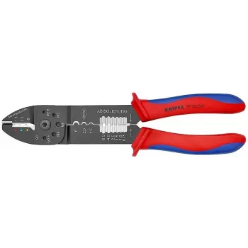 KNIPEX 97 49 25 kliješta za krimpanje izoliranih kabelskih stopica i spojnica, trapezno krimpanje, 0,5–6,0 mm² (20–10 AWG), crna s višekomponentnim ručkama