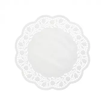 PAPSTAR okrugla podloga za tortu, promjer 360 mm, bijeli reljefni čipkasti papir, 40 g/m², 1 komad (12265)