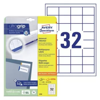AVERY univerzalne naljepnice 48,3 x 33,8 mm bijele s UltraGrip tehnologijom (pakiranje od 480) 4789