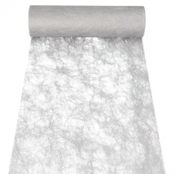 PAPSTAR Sizoflor stolna traka i ukrasna vrpca, srebrna, 25 m x 30 cm, vodootporna, 75% poliester / 25% poliamid 37064