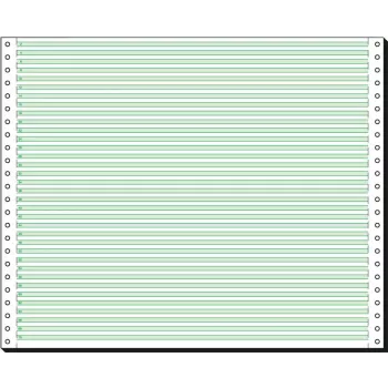 SIGEL 12370 Continuous Form Paper, Single Perforation, Green Lines, 305 x 375 mm, 60 g/m², 2000 Sheets