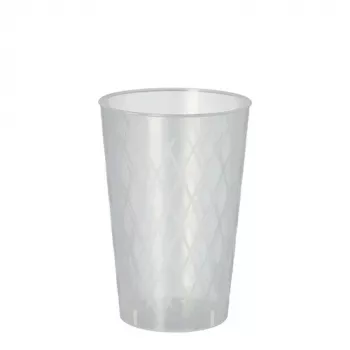 PAPSTAR Reusable Drinking Cup, 0.25 L, Translucent, 40 Pack, Diameter 70 mm, Height 105 mm, Dishwasher Safe (89820)