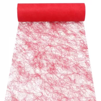 PAPSTAR Sizoflor stolna traka/ukrasna vrpca, crvena, 75% poliester 25% poliamid, vodootporna, otporna na trganje, 1 komad 37062