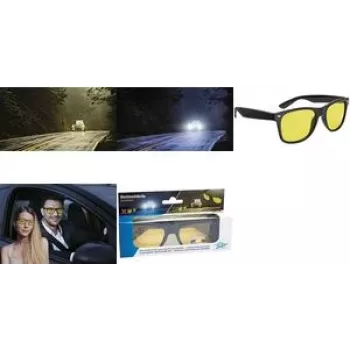 WEDO Night Driving Glasses Polarized Yellow Tinted Black Frame with Case 271 47099