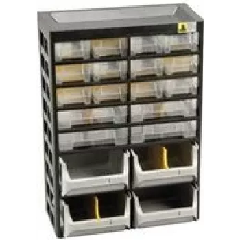 Allit VarioPlus Basic 34 magazin za sitni materijal, 20 ladica, plastika, siva, 305 x 170 x 435 mm 458160