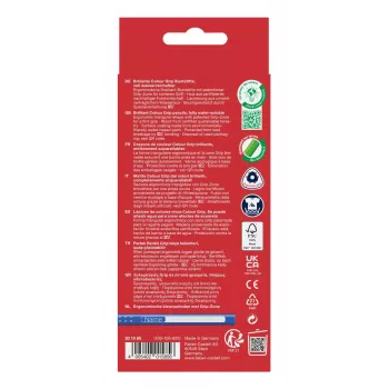 Faber-Castell Colour GRIP trokutaste bojice, razne boje, 10 komada, Soft-Grip-Zone, lomljivo otporna mina 3,3 mm, lak na bazi vode, promotivna futrola 201585
