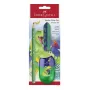 Faber-Castell Dino Jumbo set za pisanje, zelene, 3 olovke, mina 3 mm, ergonomski trokutaste, lomljivo otporne, od 3 godine 111529