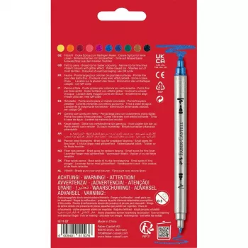 FABER-CASTELL glitter flomasteri s dvostrukim vrhom, 10 različitih boja, perivi, vrhovi 3-5 mm i 1 mm 151107