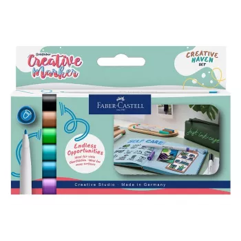 Faber-Castell Goldfaber Creative Marker set Creative Haven, 6 različitih boja, tinta na bazi vode, vrh kista 160603