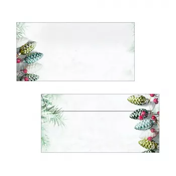 Sigel DU177 Christmas Garland omotnica DIN lang (DL, 110 x 220 mm), bez prozora, bijelo/zelena, 90 g/m², 50 komada