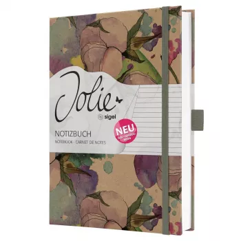 SIGEL Jolie Pure Cottonflowers blok A5 linije tvrdi uvez 176 stranica bijeli 100 g/m² JN855