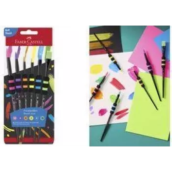 Faber-Castell set kistova od sintetičke dlake od 6 komada sa Soft-Touch drškom, izdržljiv, meka sintetika - 1 komad (481622)