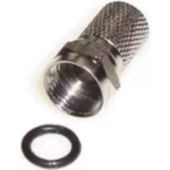 e+p F 100 F utikač, muški, vijčani konektor, koaksijalni utikač, pakiranje od 2, 75 Ohm, poniklani mesing