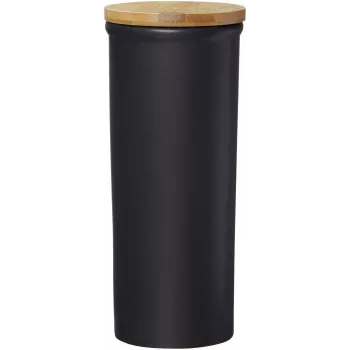 Ritzenhoff & Breker Jasper staklenka za namirnice 1,6L keramika s poklopcem od bambusa, crna 415322