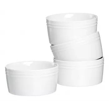 Ritzenhoff & Breker BIANCO Ramekin Set, 245 ml, 4-Piece, Porcelain, White 431452
