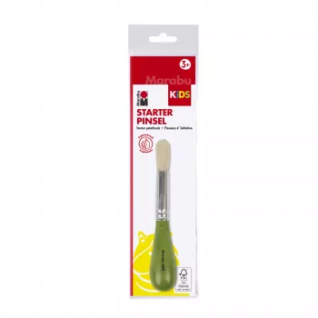Marabu KiDS Starter Bristle Brush with Ergonomic Grip, Wood Handle - 1 Piece (0318000000002)