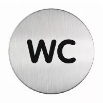 DURABLE PICTO WC znak na vratima, okrugli 83 mm, samoljepljivi, srebrno-crni 490723