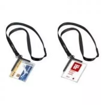 DURABLE 820758 prozirna držačica za ID kartice s kopčom i iglom, paket od 10