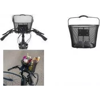 FISCHER E-Bike PLUS košara za upravljač, fina čelična žica, crna, brzo zatvaranje, 5 kg 50653