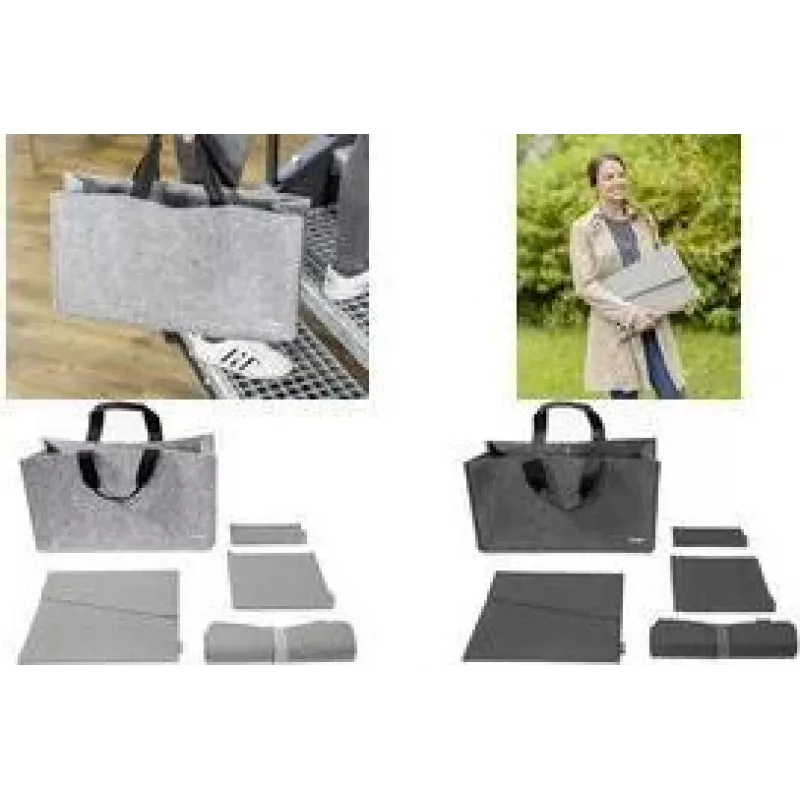 SIGEL BAB02 Desk Sharing Bag Basic L, tamnosiva, set od 5 dijelova