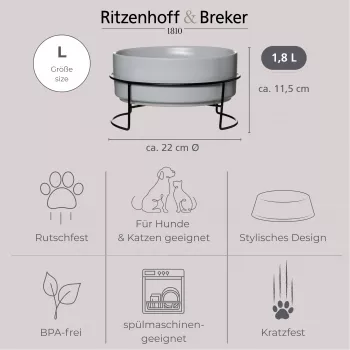Ritzenhoff & Breker TARO set zdjelica 1,8L sivi kameni porculan keramika 450484