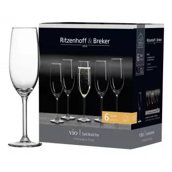 Ritzenhoff & Breker VIO čaša za pjenušac, 0,21 L, trbušasti oblik, periva u perilici posuđa, visina 220 mm (812152)