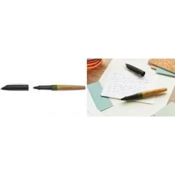 STABILO Grow kemijska olovka, mahovinasto zelena/hrastovo drvo tijelo, plava tinta, Soft Ball, ergonomska plastična drška, mehanizam na pritisak, punjiva, 6032/1-41
