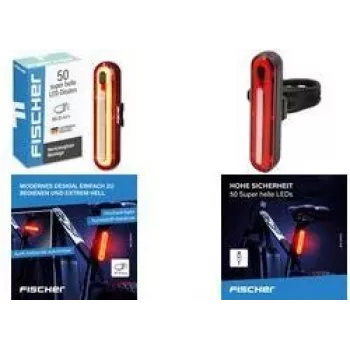 FISCHER FAHRRAD LED stražnje svjetlo za bicikl, punjivo, crno-crveno 50089:FISCHER