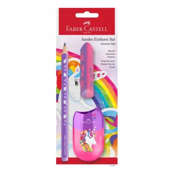 Faber-Castell jednorog jumbo set za pisanje, ljubičasta, 3 komada, 3 mm mina, ergonomski trokutasti oblik 111528