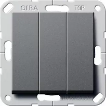 GIRA 283228 System 55 prekidač s klackalicom, 2-polni, 10AX 250V, antracit