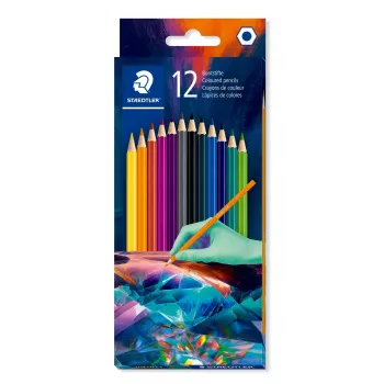 STAEDTLER Hexagonal Coloured Pencils Edition 1, 12-Piece Cardboard Case, Dark Tones, 3.0 mm Lead 175C12E2-1