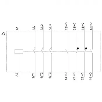 SIEMENS kontaktor AC-3 22kW/400V 2NO+2NC 230V AC 50A S2 vijčane stezaljke (3RT20361AP04)