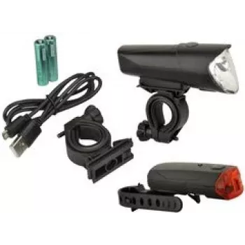 FISCHER LED set rasvjete za bicikl 40/20/10 lux, StVZO odobreno, crni (85346)