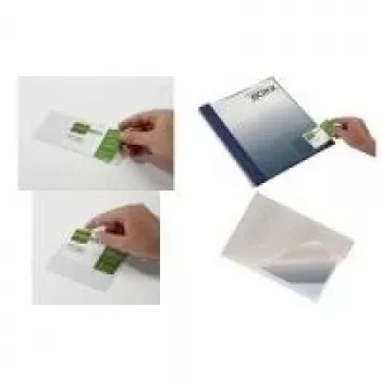 DURABLE POCKETFIX samoljepljiva džepna futrola 90x57mm, izrez za palac, prozirna, 100 kom 837919