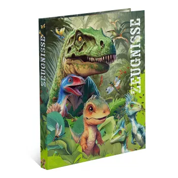 HERMA Dino World A4 mapa s prstenovima, čvrsti karton, 2-prstenski mehanizam, 30 mm hrbat, potpuno tiskana, za svjedodžbe i školske stvari 20160