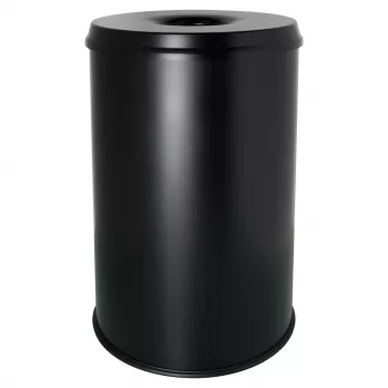 HELIT H2515695 čelična kanta za smeće s poklopcem za gašenje plamena, 30 L, crna, okrugla, Ø335 x 470 mm
