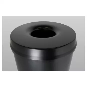 HELIT H2515695 čelična kanta za smeće s poklopcem za gašenje plamena, 30 L, crna, okrugla, Ø335 x 470 mm