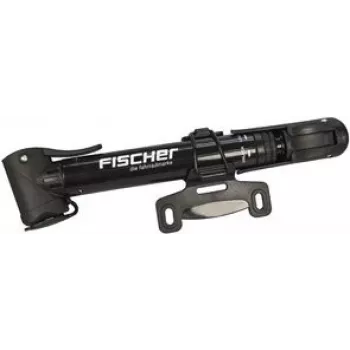 FISCHER mini biciklistička pumpa s T-ručkom, crna, preklopna visoki tlak/visoki volumen, teleskopska - 1 komad (85581)