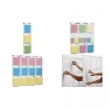 HELIT PLACATIV zidni izlagač, 6 A4 uspravno + 12 1/3 A4 pretinaca, prozirni SAN, 35 mm dubina H6812302